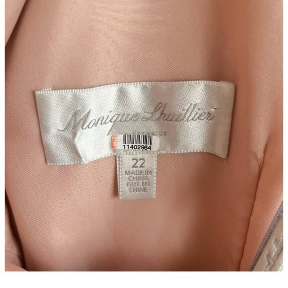 Monique Lhuillier Daniela Gown Size 22 Blush Pink Bridesmaid - Picture 10 of 14